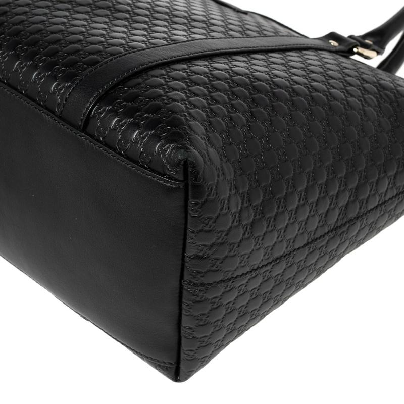 Gucci Black Microguccissima Leather Convertible Satchel Bag 2