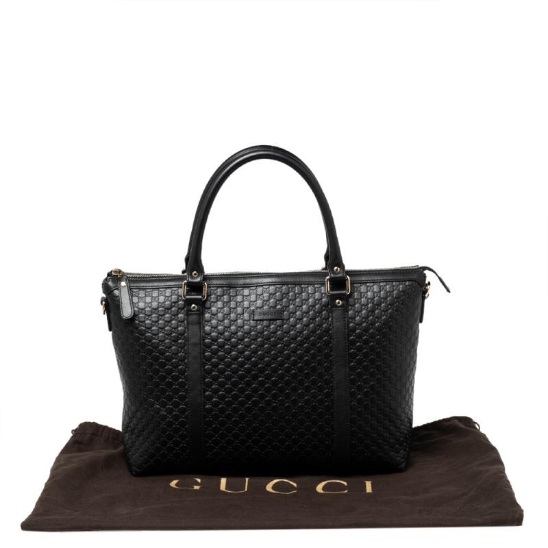 Gucci Black Microguccissima Leather Convertible Satchel Bag 3