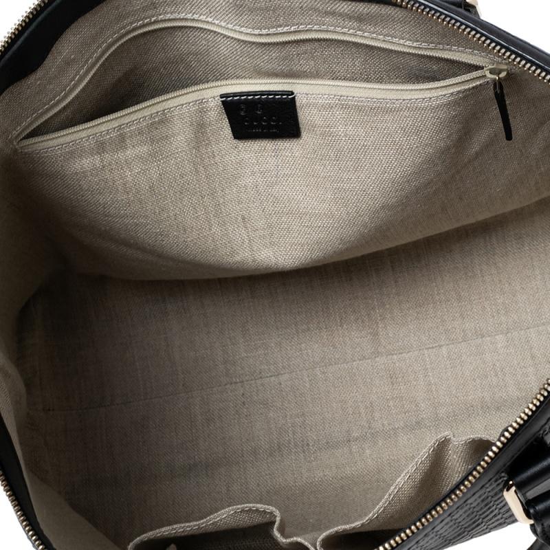 Gucci Black Microguccissima Leather Convertible Satchel Bag 5