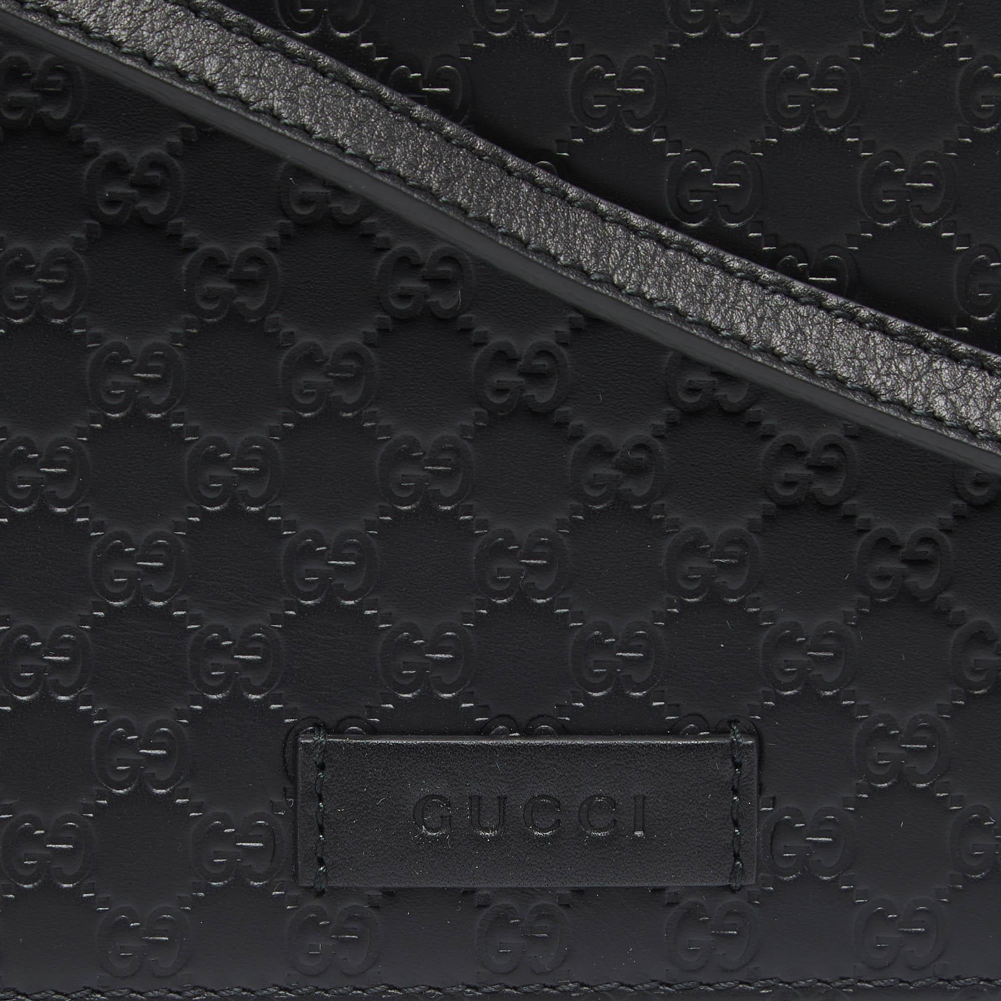 Gucci Black Microguccissima Leather Flap Crossbody Bag 1