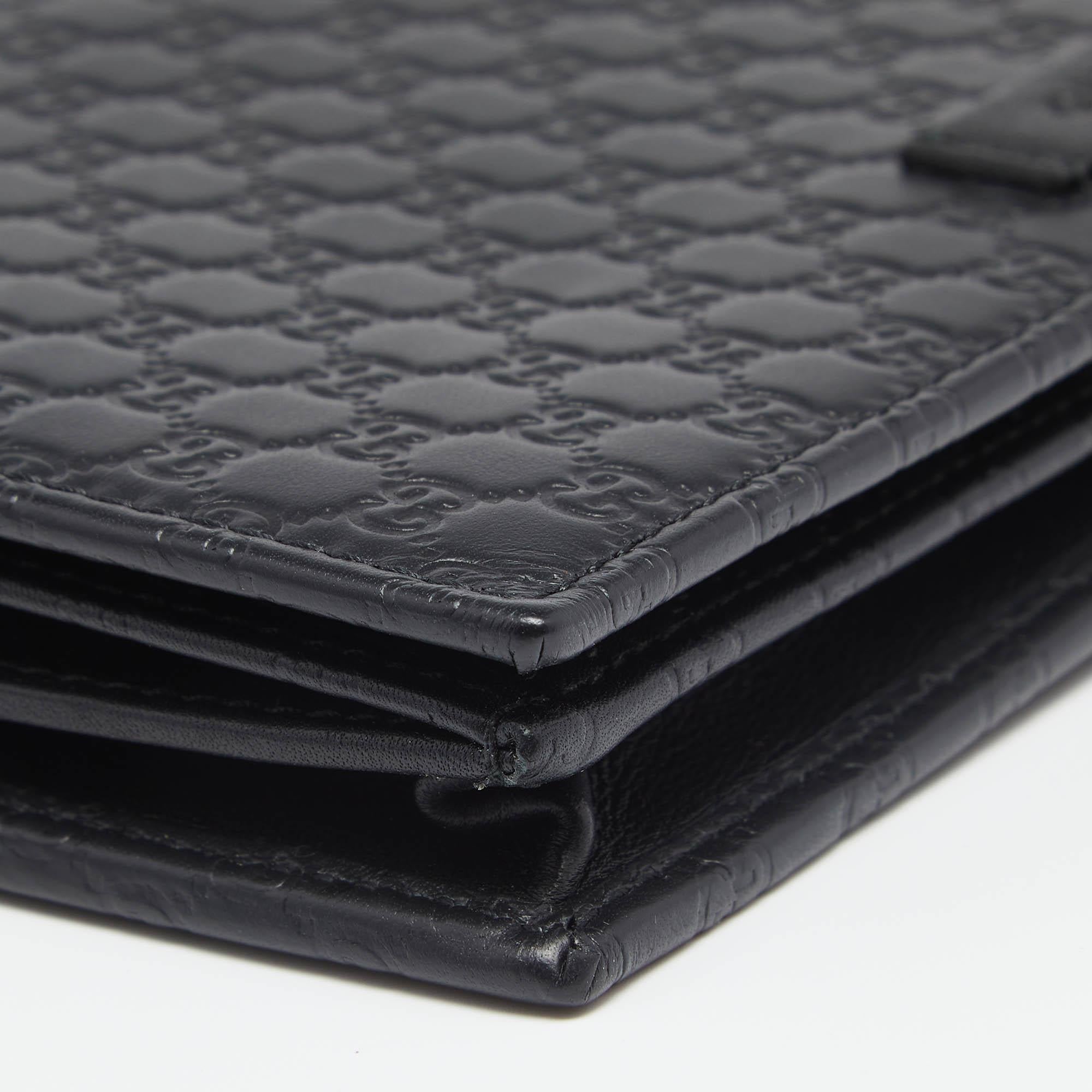 Gucci Black Microguccissima Leather Flap Crossbody Bag 2