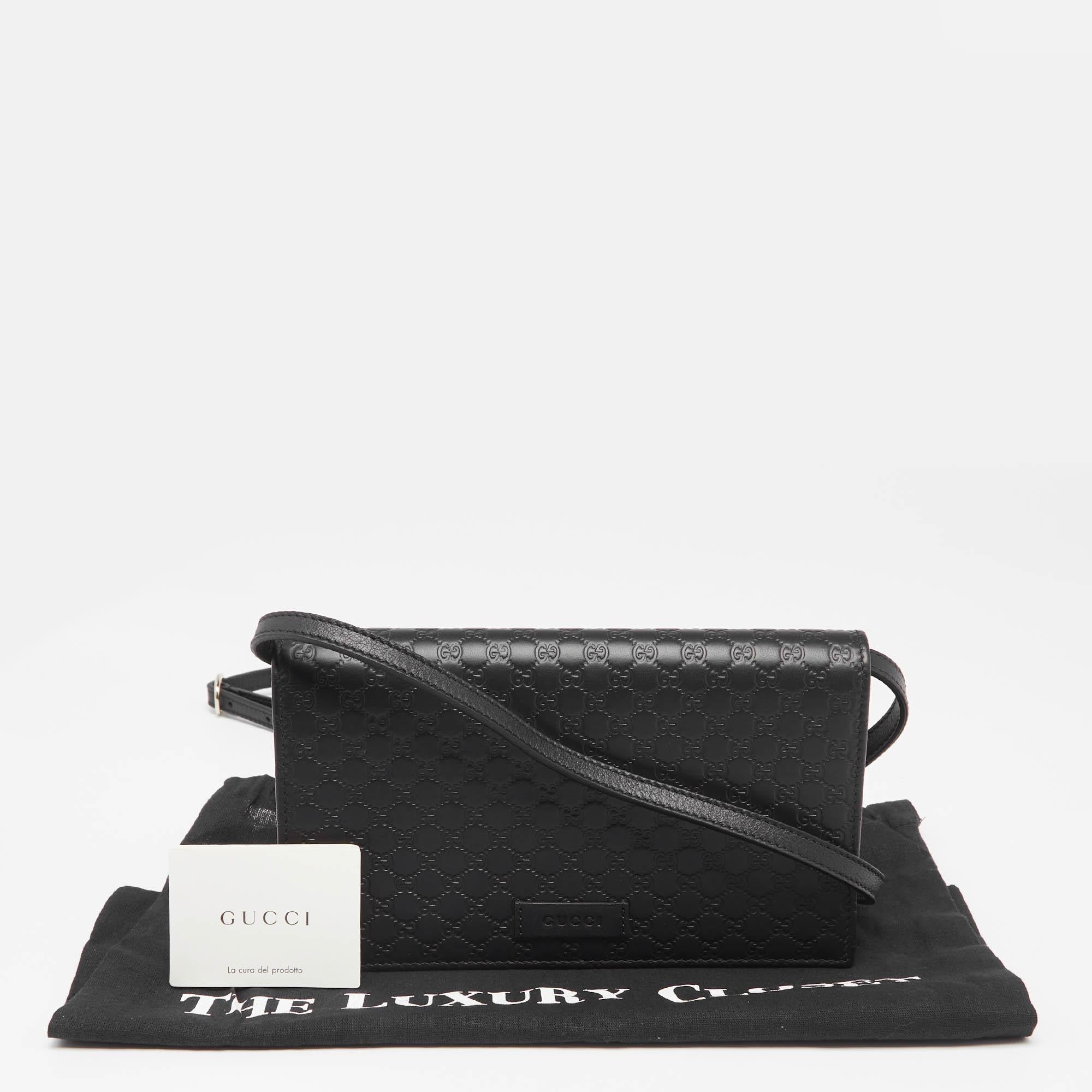 Gucci Black Microguccissima Leather Flap Crossbody Bag 4