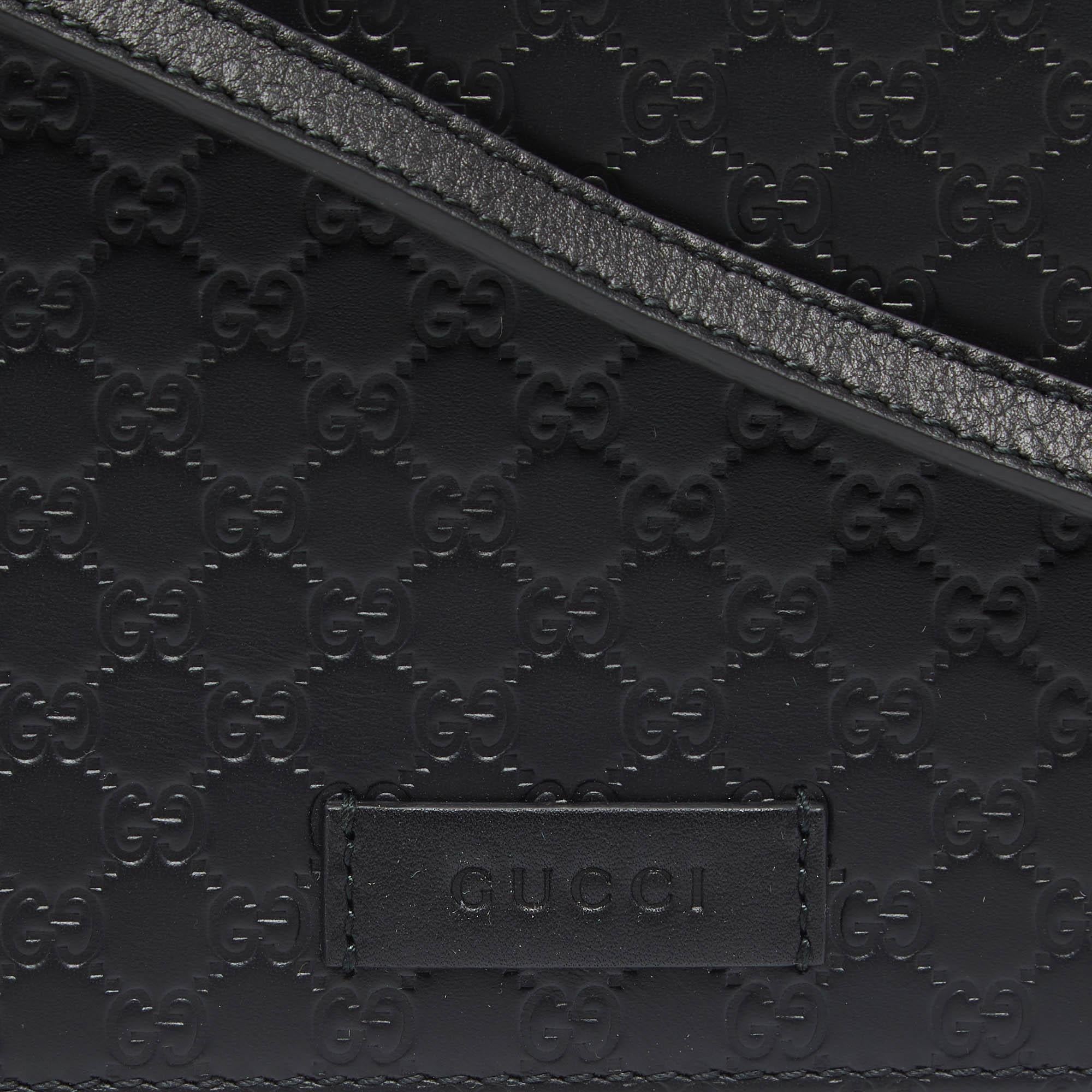 Gucci Black Microguccissima Leather Flap Crossbody Bag 5