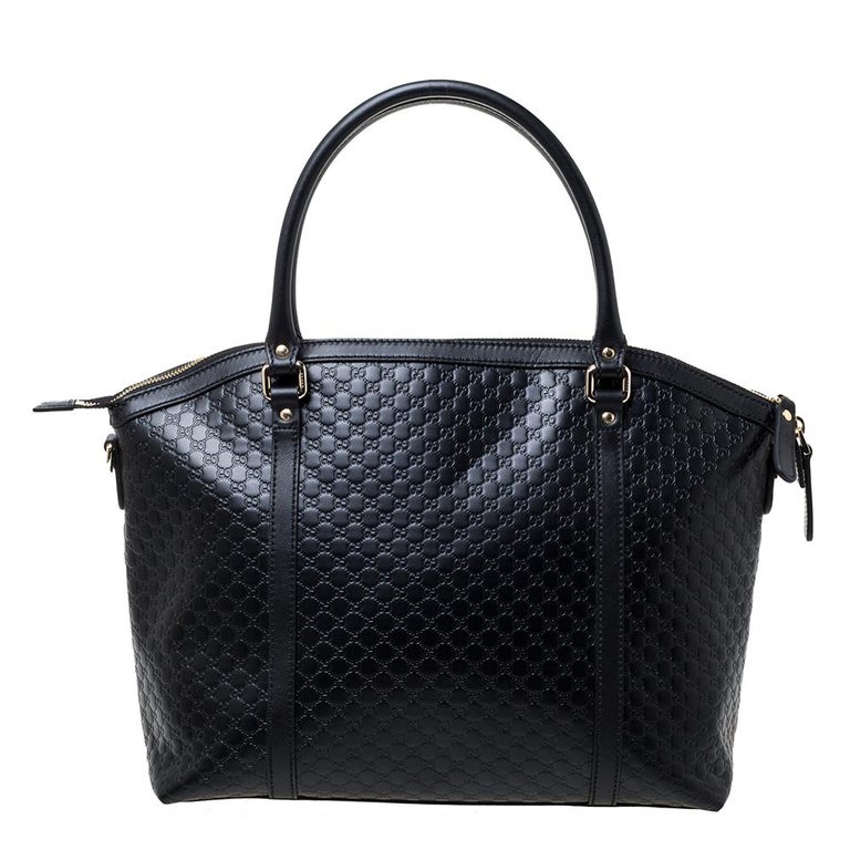 Gucci Black Microguccissima Leather Large Dome Satchel at 1stDibs