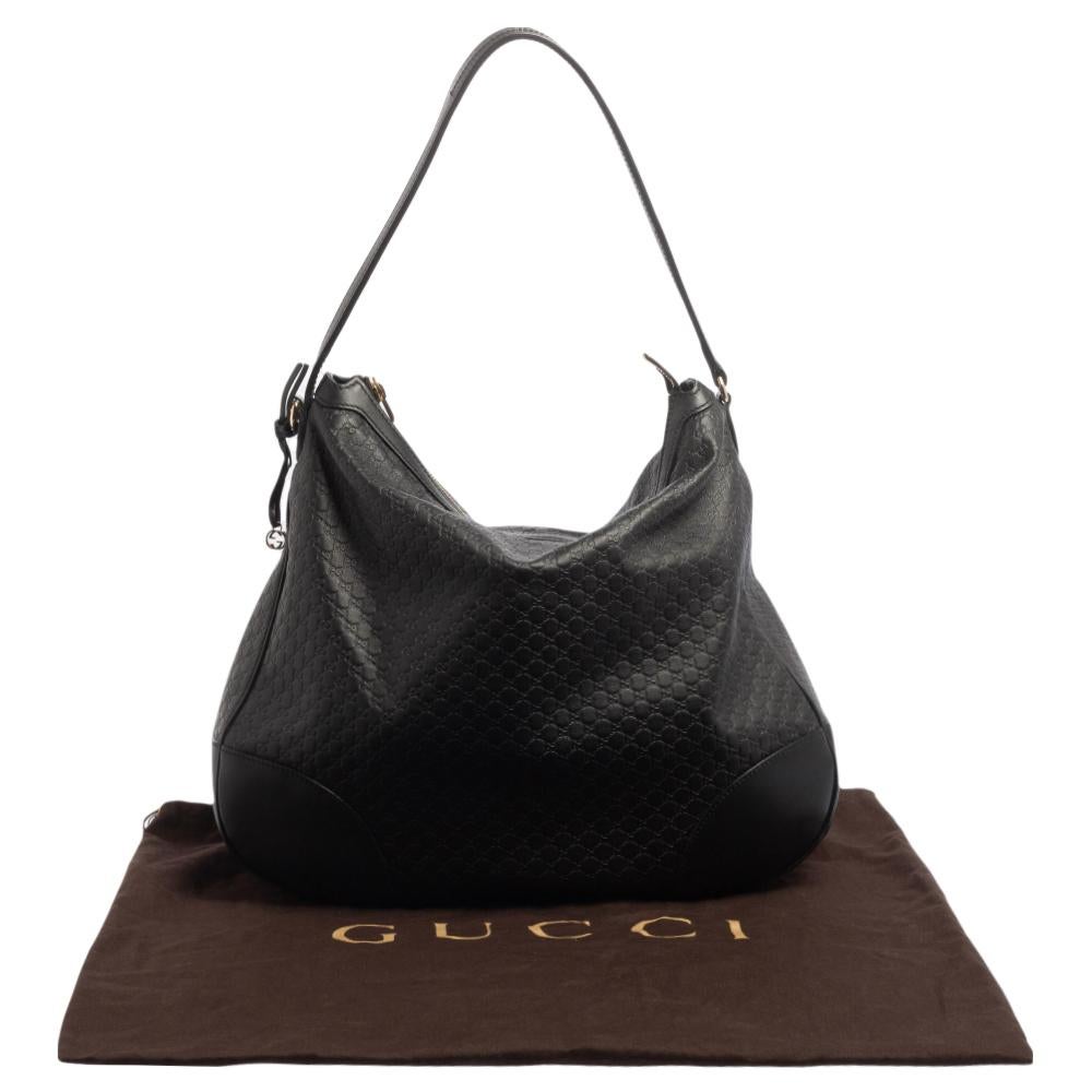 Women's Gucci Black Microguccissima Leather Large Margaux Hobo