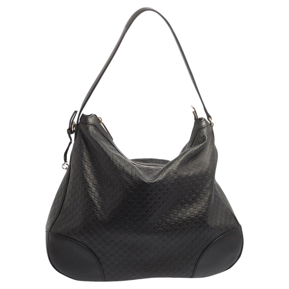 Gucci Black GG Canvas and Leather Vintage Hobo at 1stDibs