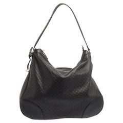 Gucci Black Microguccissima Leather Large Margaux Hobo