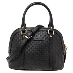 Used Gucci Black Microguccissima Leather Mini Dome Bag