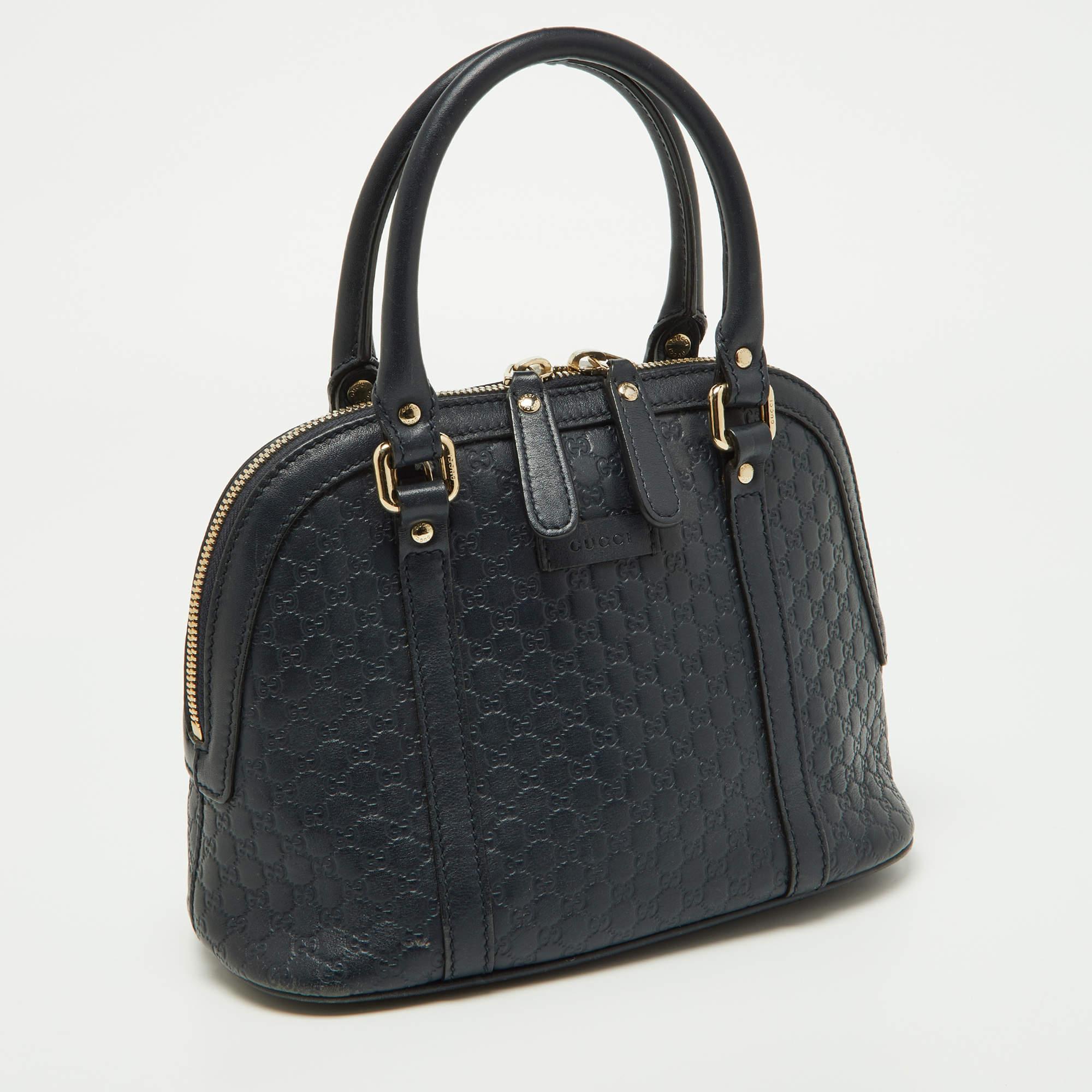 Women's Gucci Black Microguccissima Leather Mini Nice Dome Bag