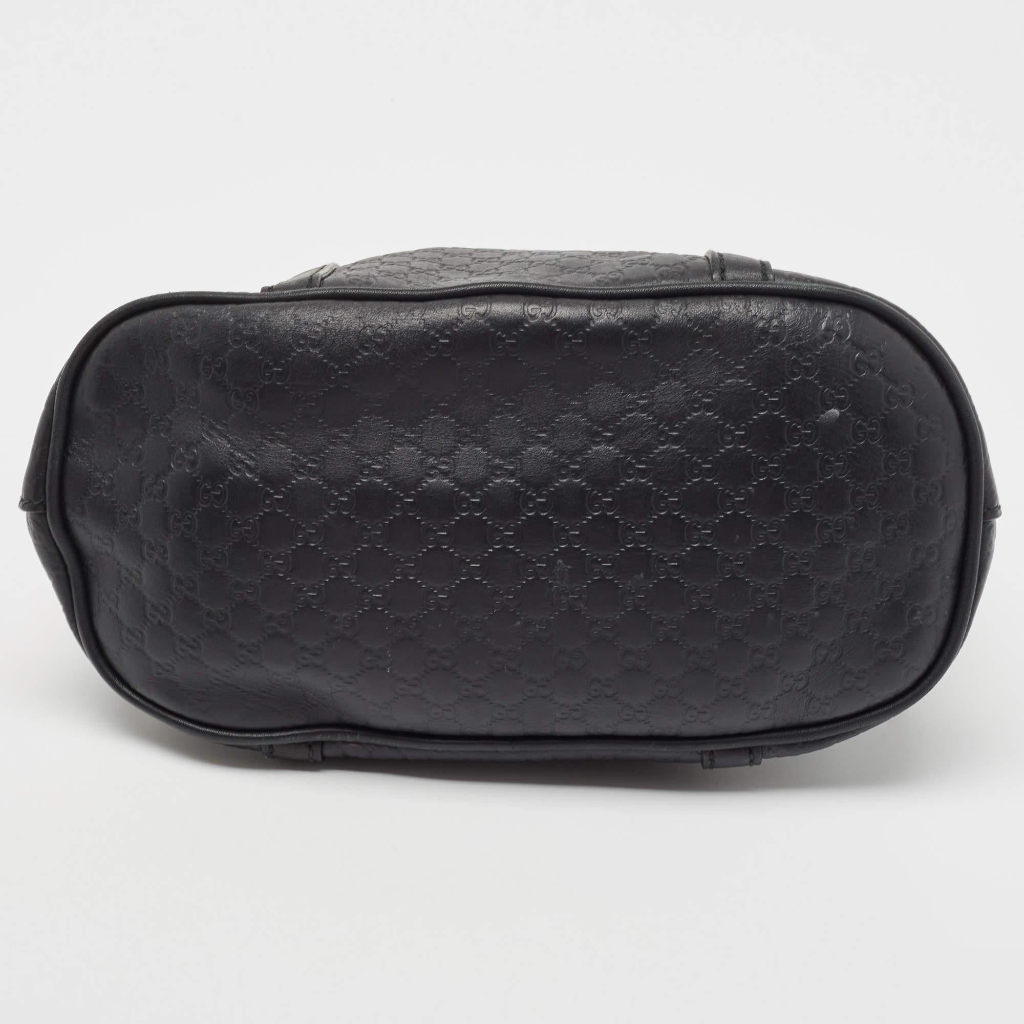 Gucci Schwarz Microguccissima Leder Mini Nice Dome Tasche 3