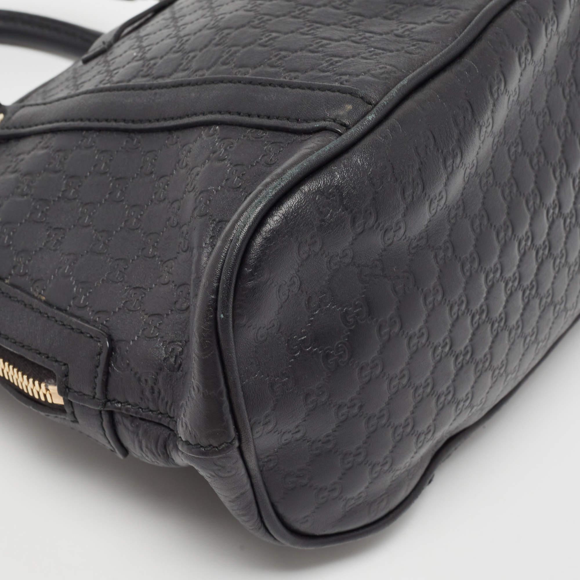 Gucci Black Microguccissima Leather Mini Nice Dome Bag For Sale 4