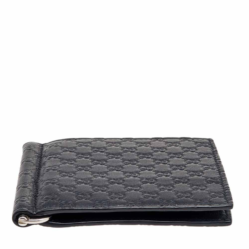 Gucci Black Microguccissima Leather Money Clip Wallet 3