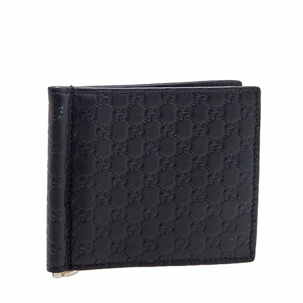 Gucci Black Microguccissima Leather Money Clip Wallet 2