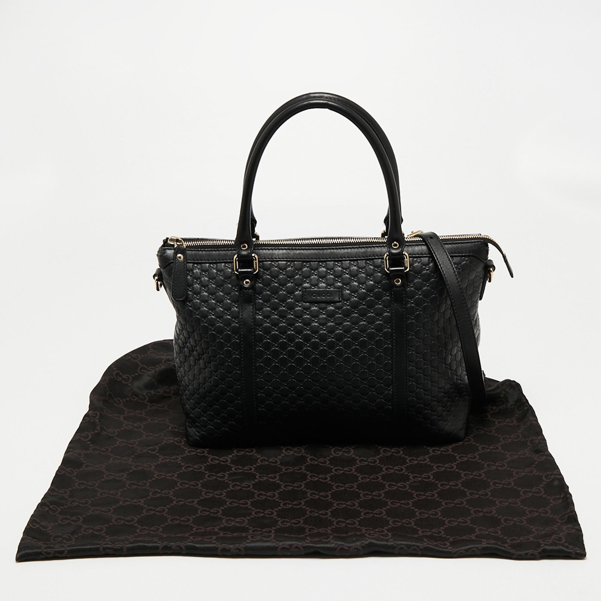Gucci Black Microguccissima Leather Satchel 9