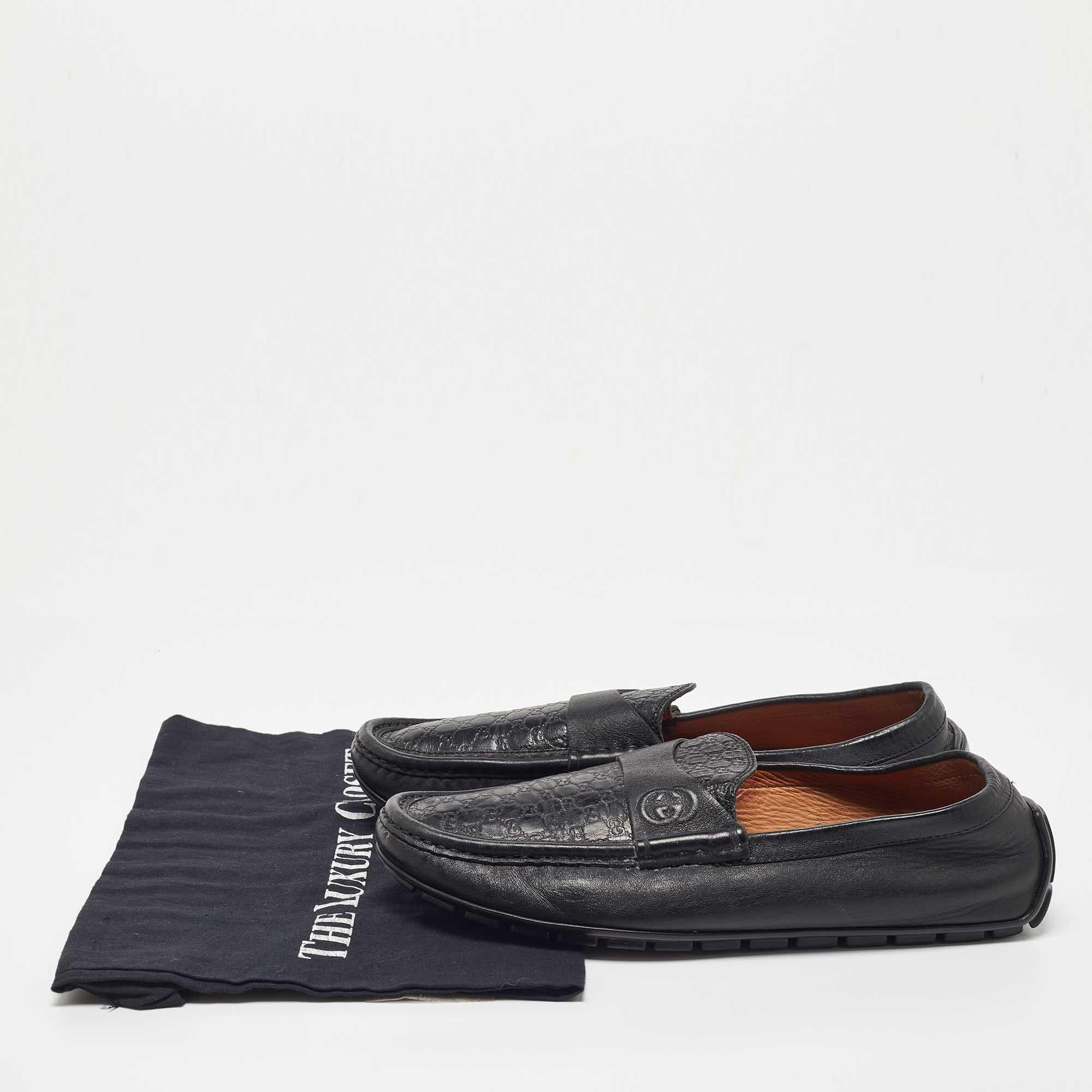 Gucci Mocasines Slip On Piel Microguccissima Negro Talla 40.5 en venta 5