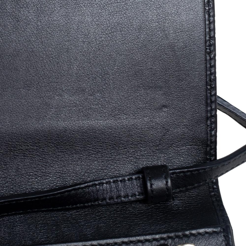 Gucci Black Microguccissima Leather Wallet On Strap 2