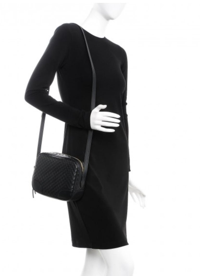 Gucci Black Microguccissima Mini Bree Messenger Bag at 1stDibs