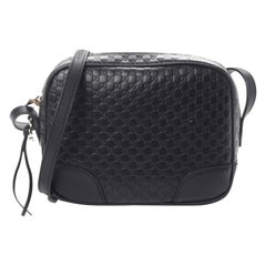 Gucci Black Microguccissima Mini Bree Messenger Bag