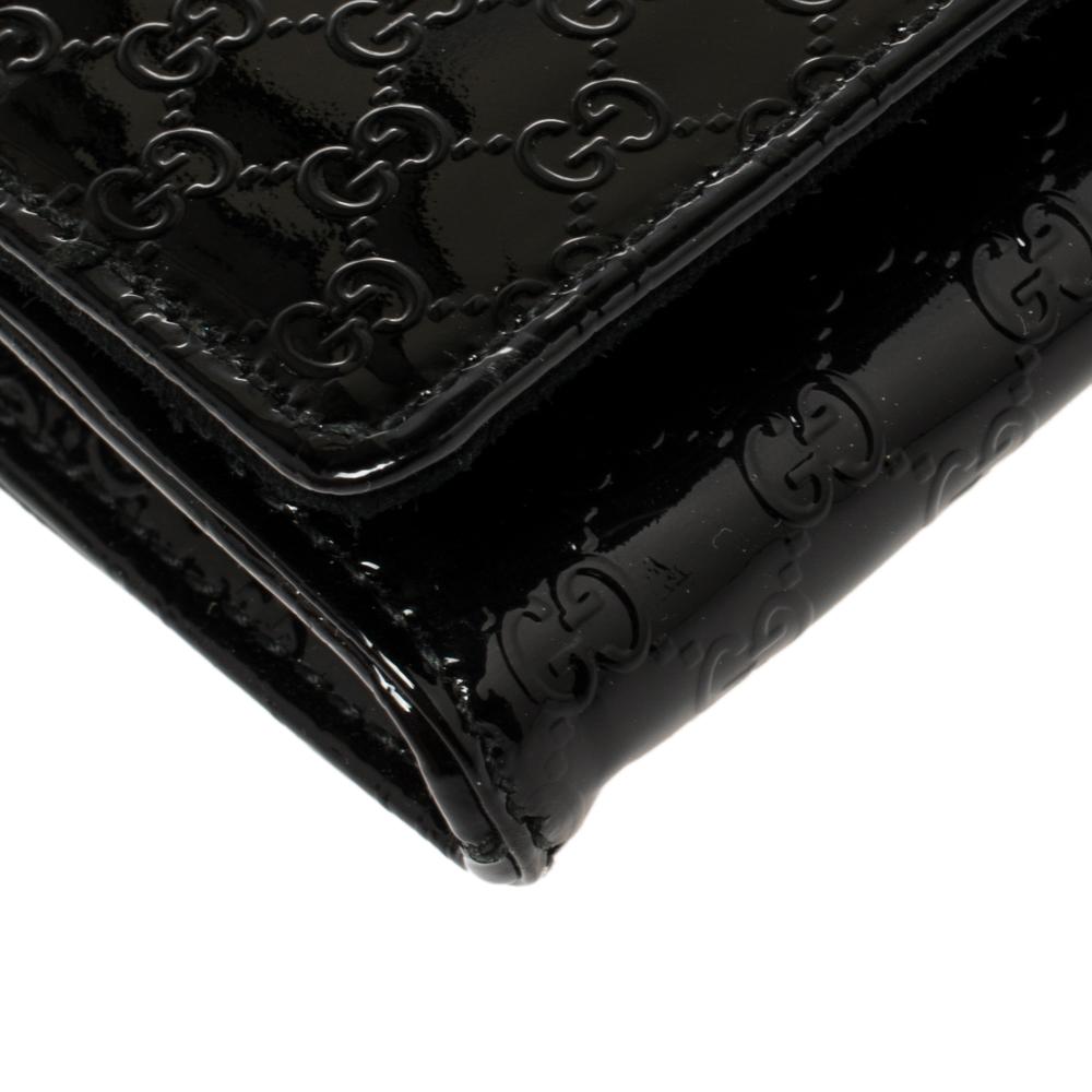 Gucci Black Microguccissima Patent Leather Broadway Clutch 4