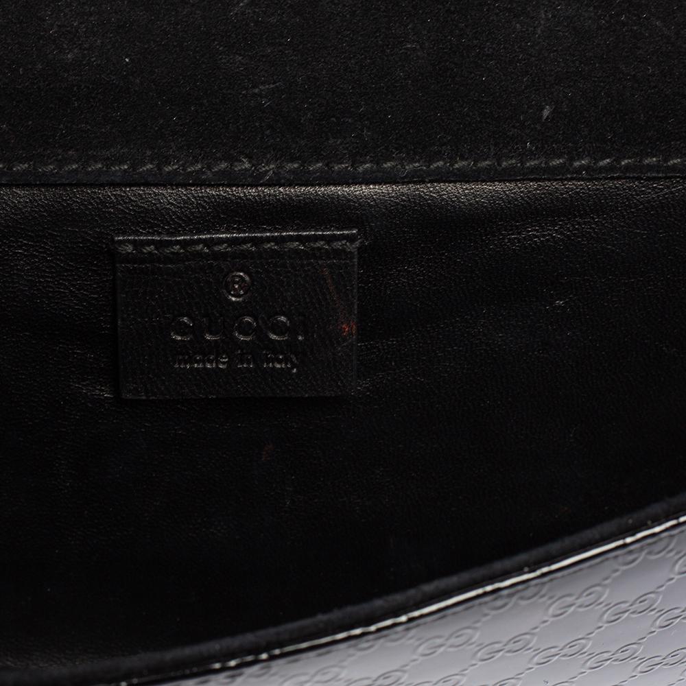 Gucci Black Microguccissima Patent Leather Broadway Clutch 2