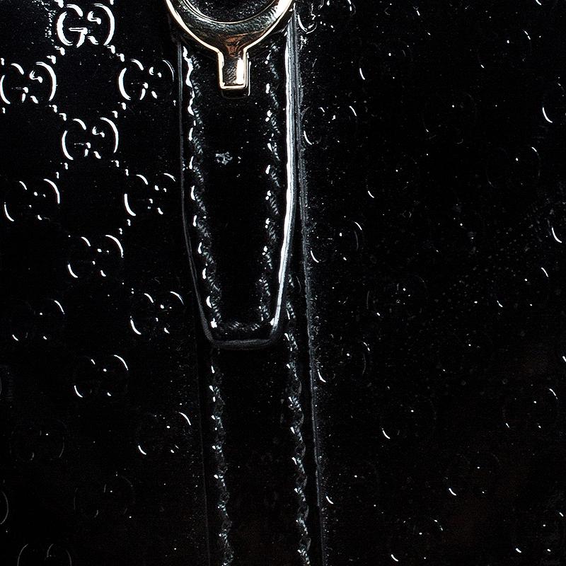 Gucci Black Microguccissima Patent Leather Large Nice Satchel 7