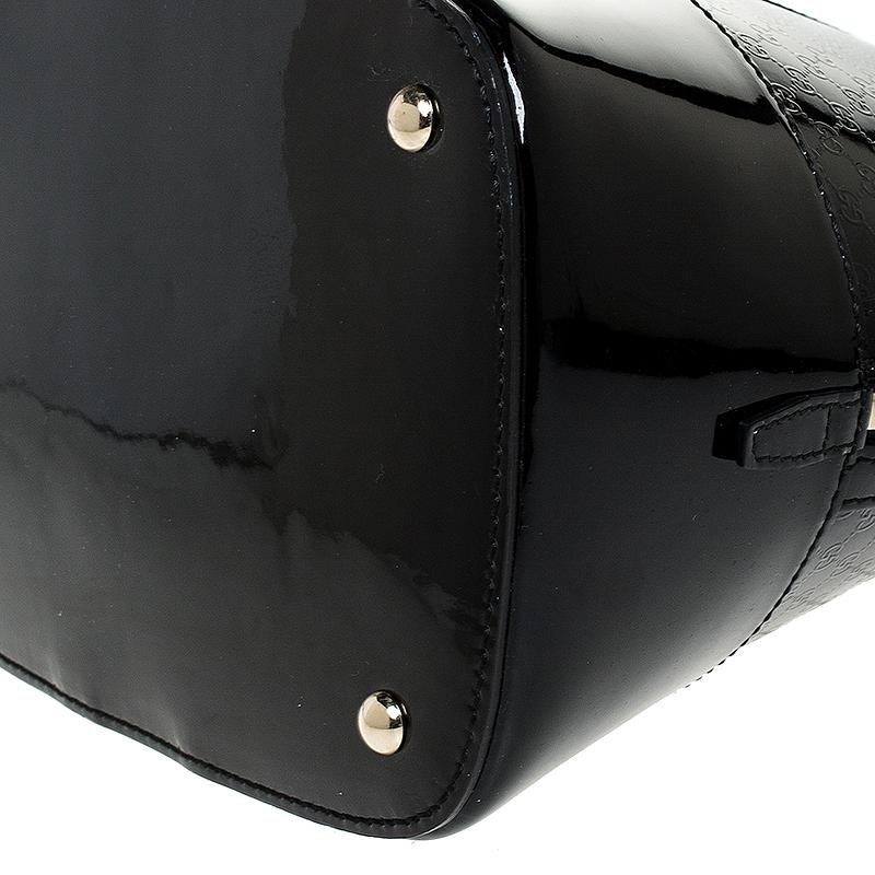 Gucci Black Microguccissima Patent Leather Large Nice Satchel 5