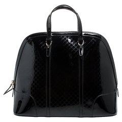 Gucci Black Microguccissima Patent Leather Large Nice Satchel