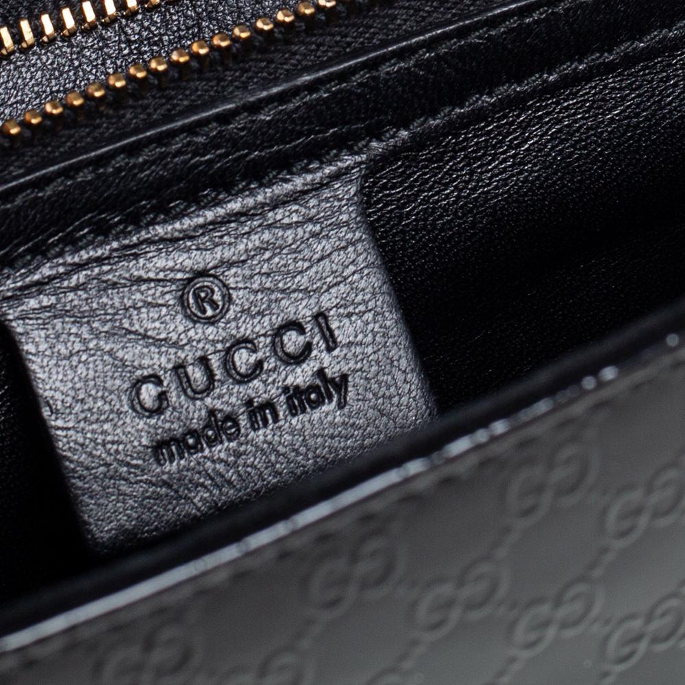 Gucci Black Microguccissima Patent Leather Medium Broadway Clutch 4