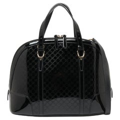 Gucci Black Microguccissima Patent Leather Nice Dome Satchel