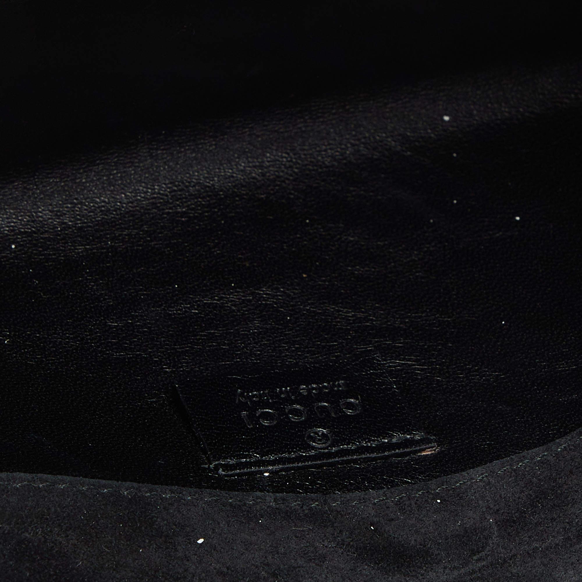 Gucci Black Microguccissima Patent Leather Small Broadway Clutch For Sale 5