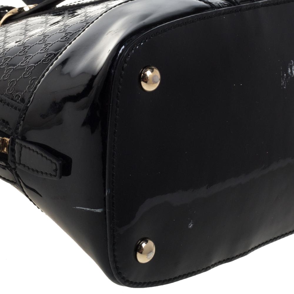 Gucci Black Microguccissima Patent Leather Small Nice Bag 4