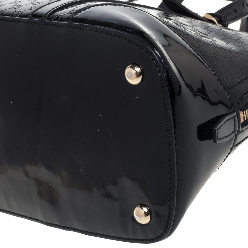 Gucci Black Microguccissima Patent Leather Small Nice Bag 5