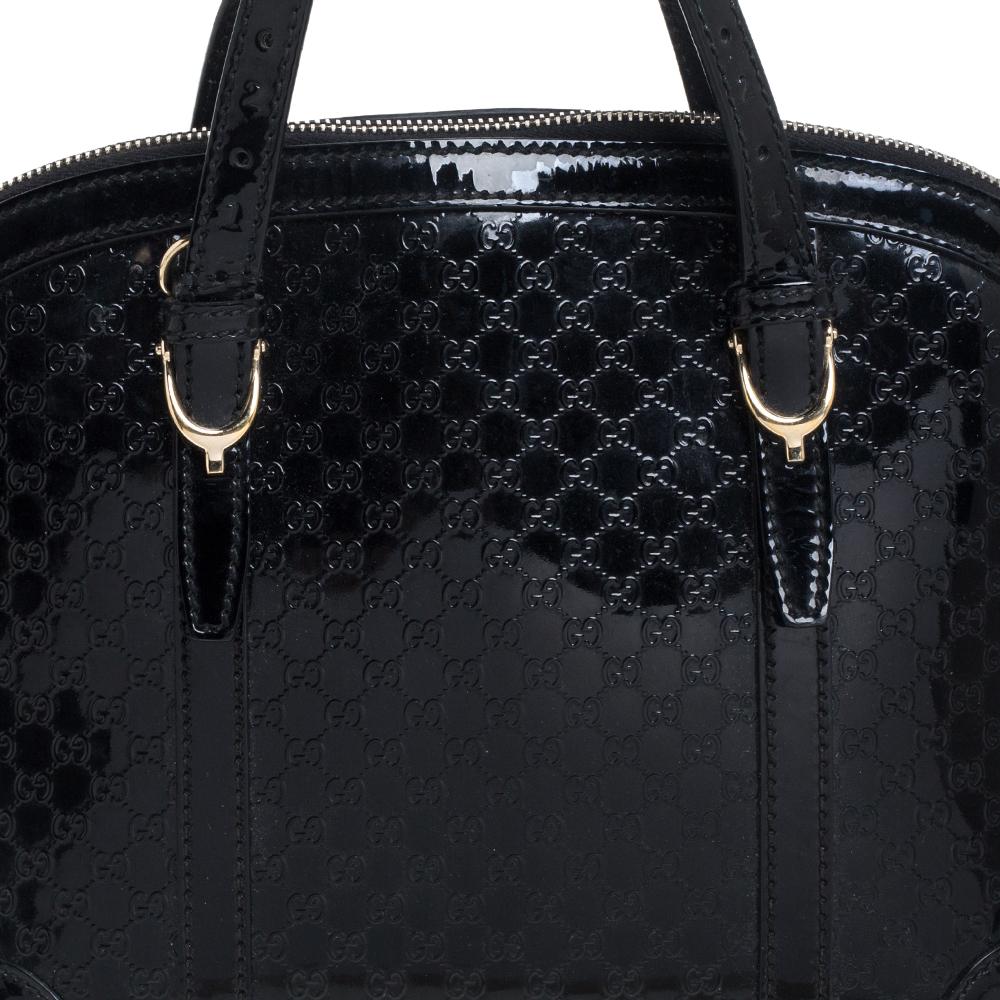 Gucci Black Microguccissima Patent Leather Small Nice Bag 1
