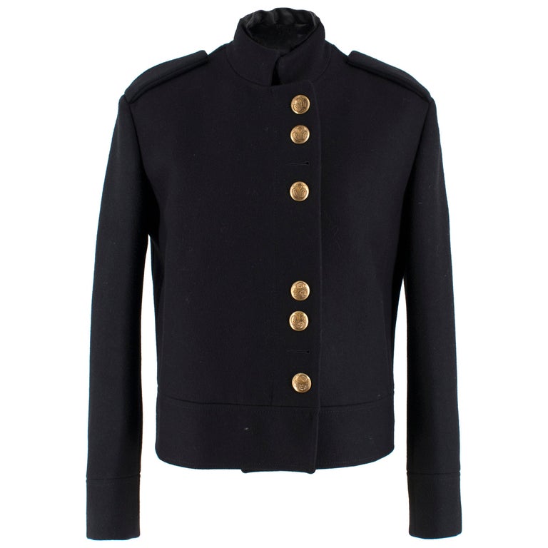 Gucci Black Military Wool Jacket IT 40 at 1stDibs