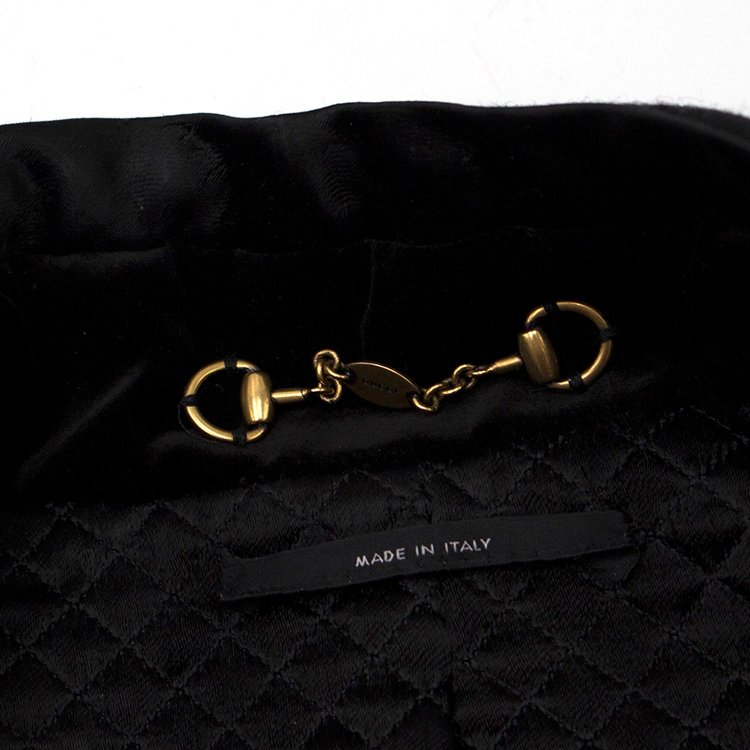 Women's Gucci Black Military Wool Jacket XS 40