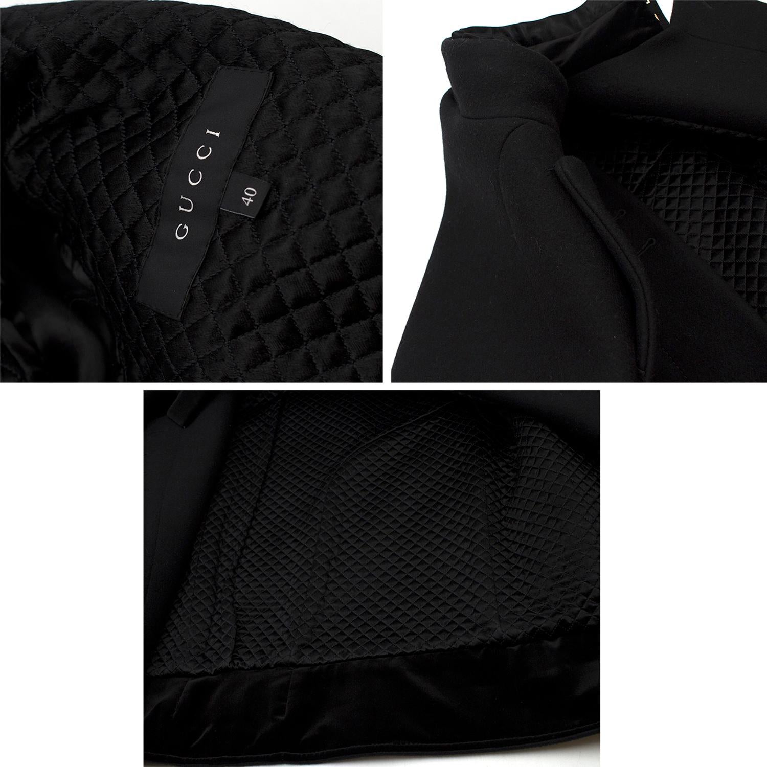 Gucci Black Military Wool Jacket XS 40 2