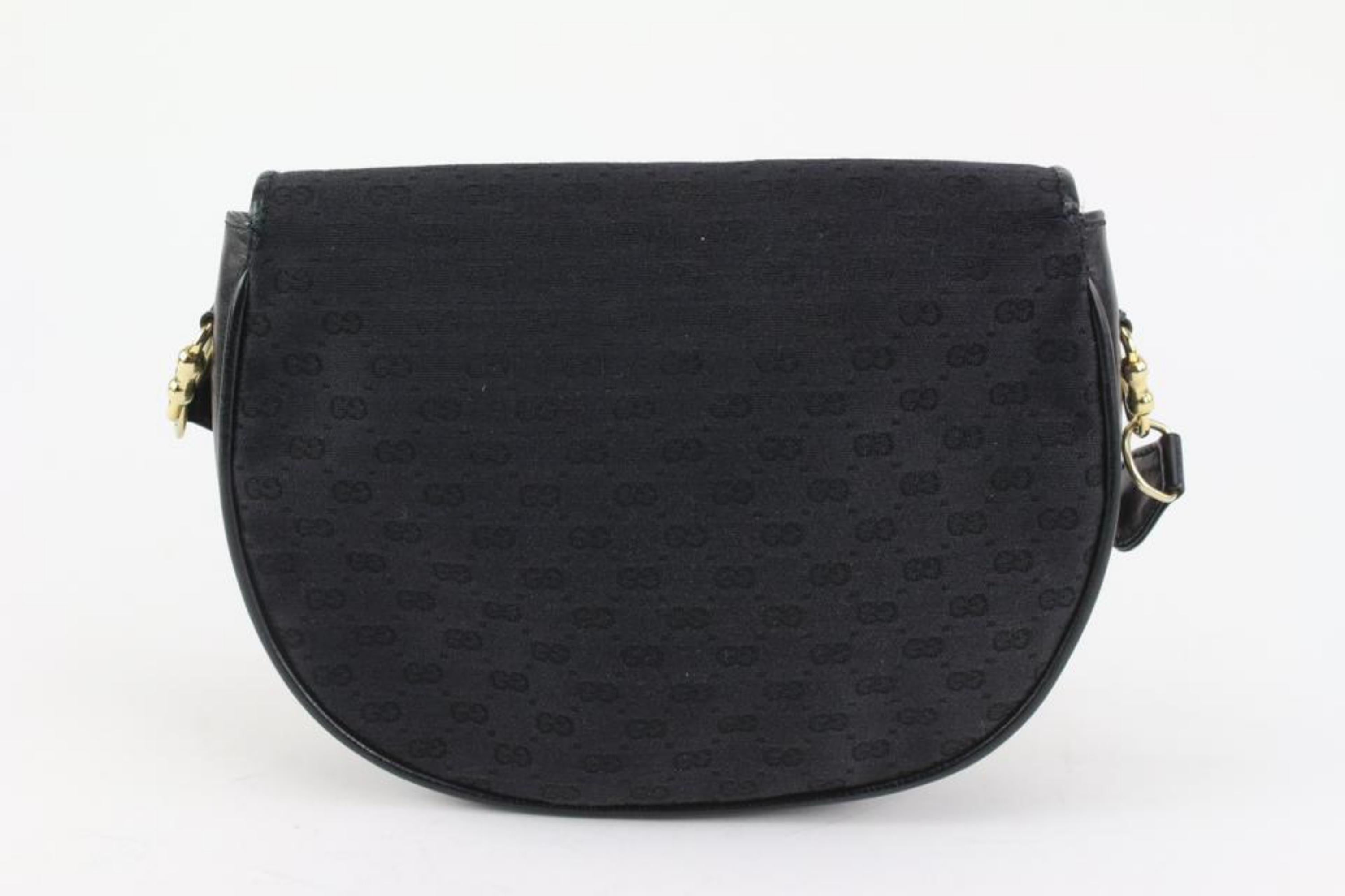 Gucci Black Mini GG Flap Crossbody Rope Bag 123g36 For Sale 4