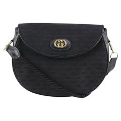 Gucci Black Mini GG Flap Crossbody Rope Bag 123g36