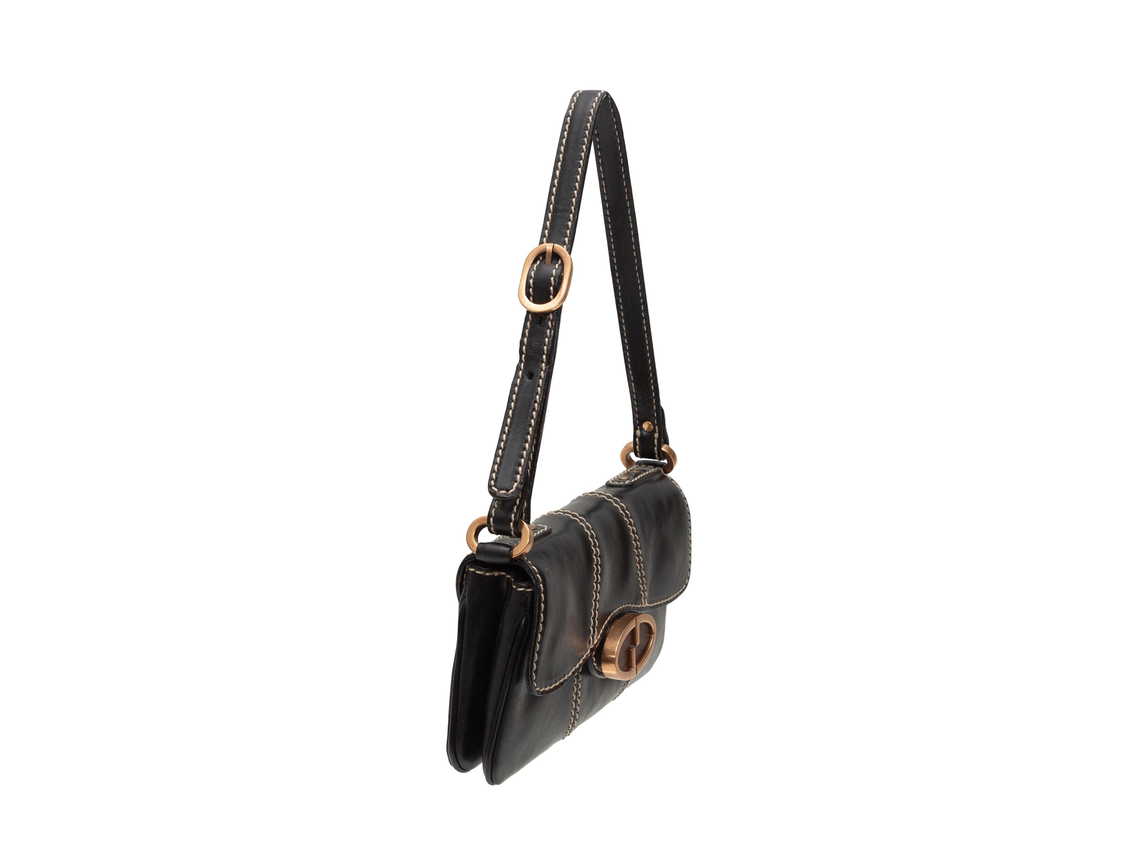 Gucci Black Mini Leather Shoulder Bag In Good Condition In New York, NY