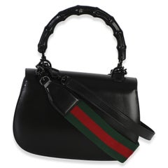 Gucci Black Monochrome Boarded Dyana Lux Medium Bamboo 1947 Top Handle Bag