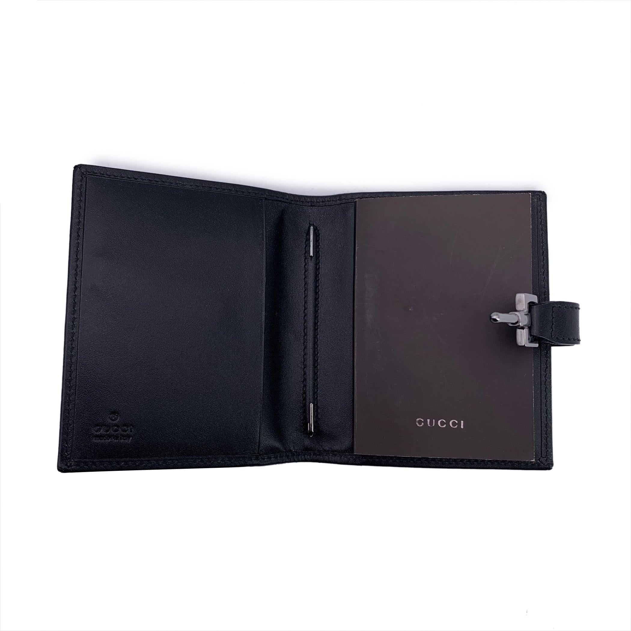 Gucci Black Monogram Canvas and Leather Jackie Address Book For Sale 2