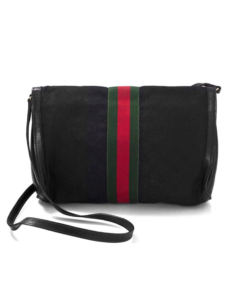 Gucci Black Monogram Canvas Crossbody/Clutch Bag For Sale at 1stdibs
