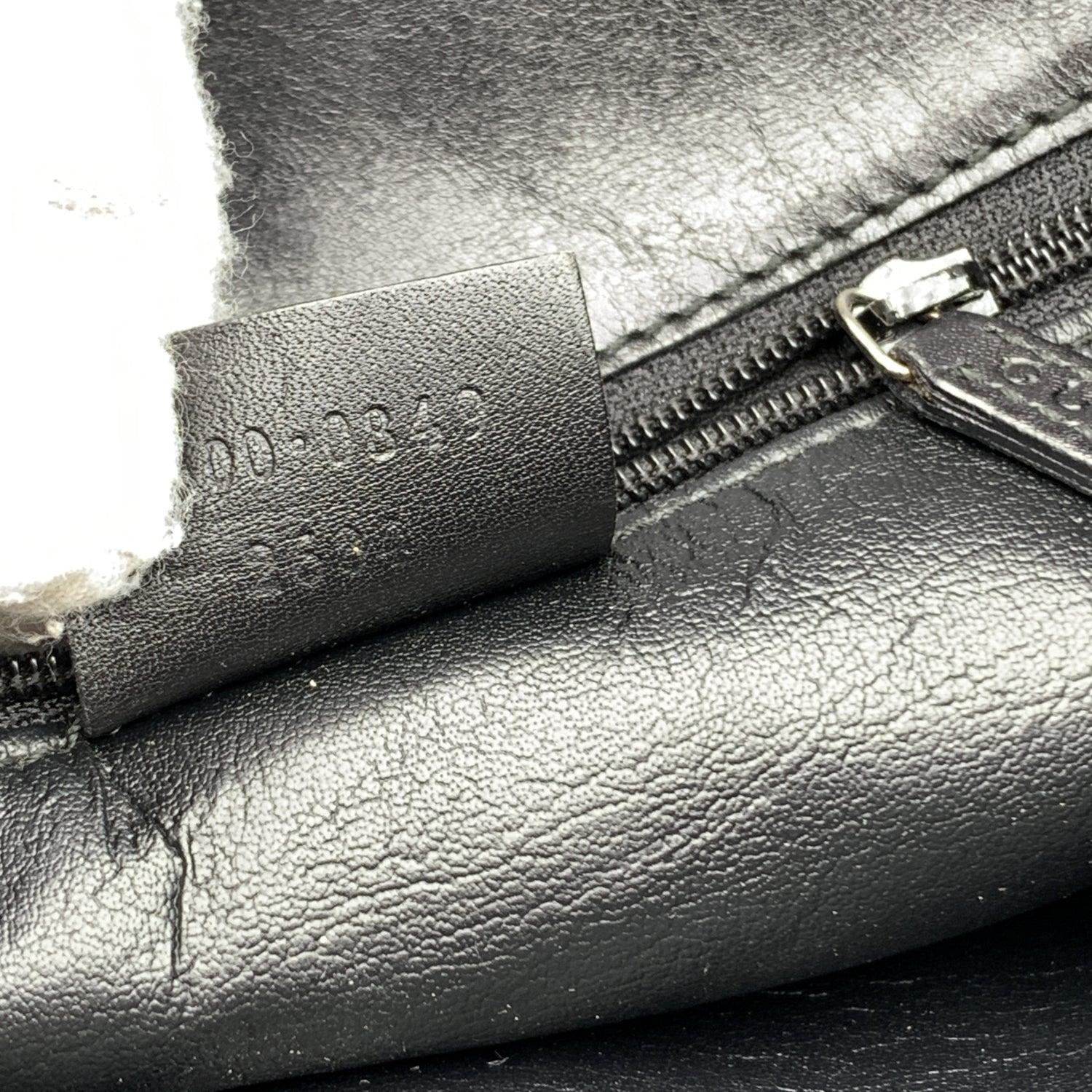 Gucci Black Monogram Canvas Double Zip Top Tote Bag Satchel 3