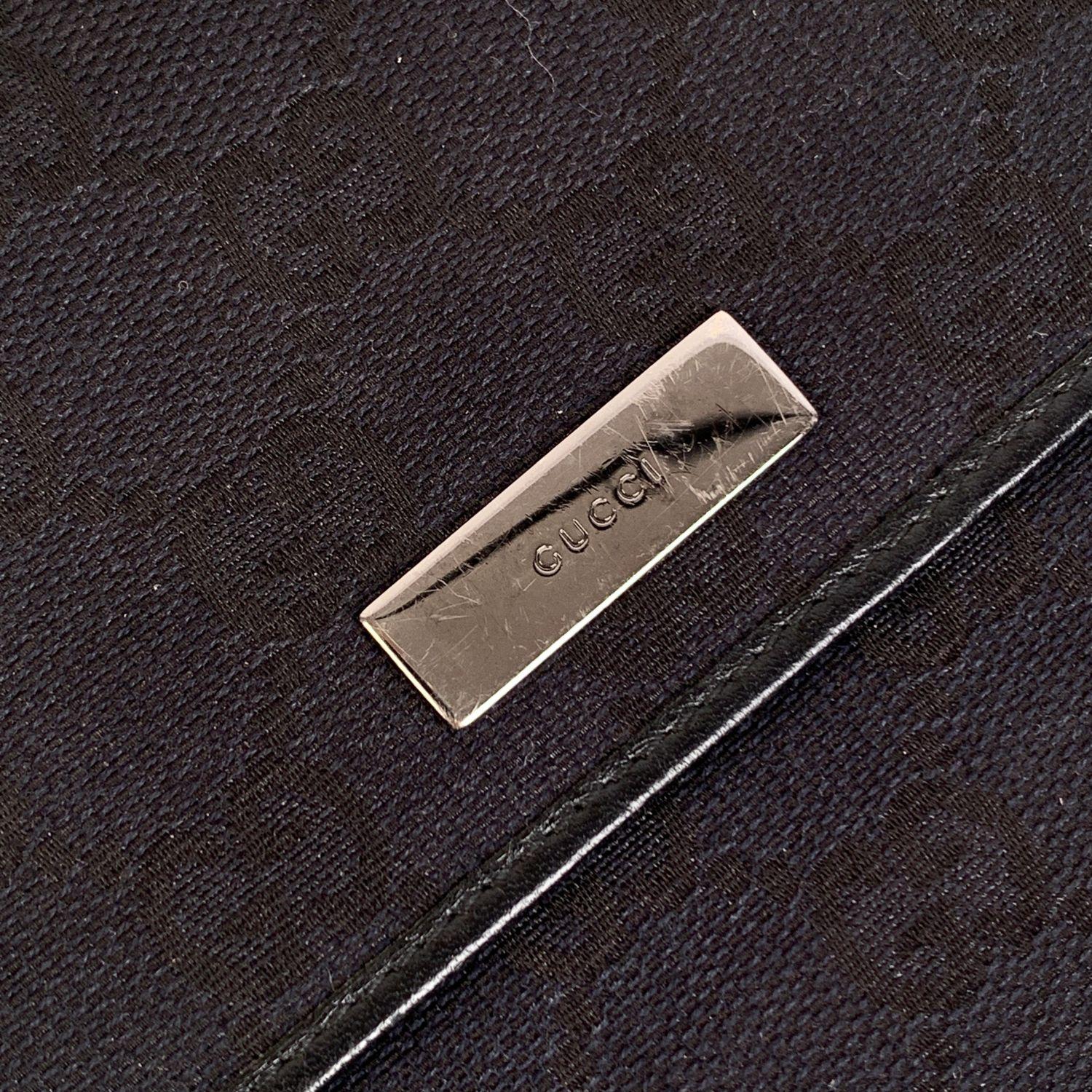 Women's Gucci Black Monogram Canvas Flap Pouch Wallet Purse