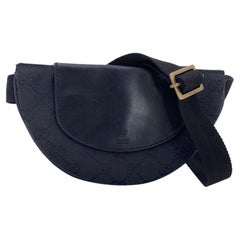 Gucci Black Monogram Canvas Half Moon Belt Waist Bag