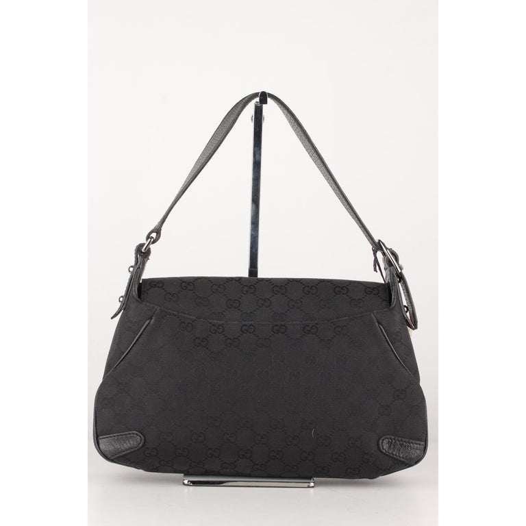 Gucci Black Monogram Canvas Horsebit Shoulder Bag Tom Ford Era For Sale