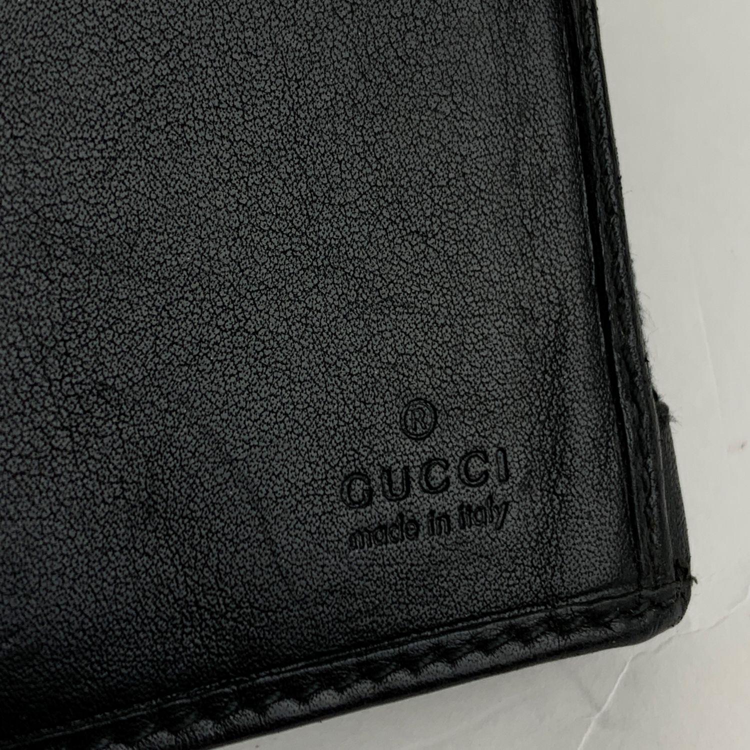 Gucci Black Monogram Canvas Leather Punch Continental Wallet Purse 2