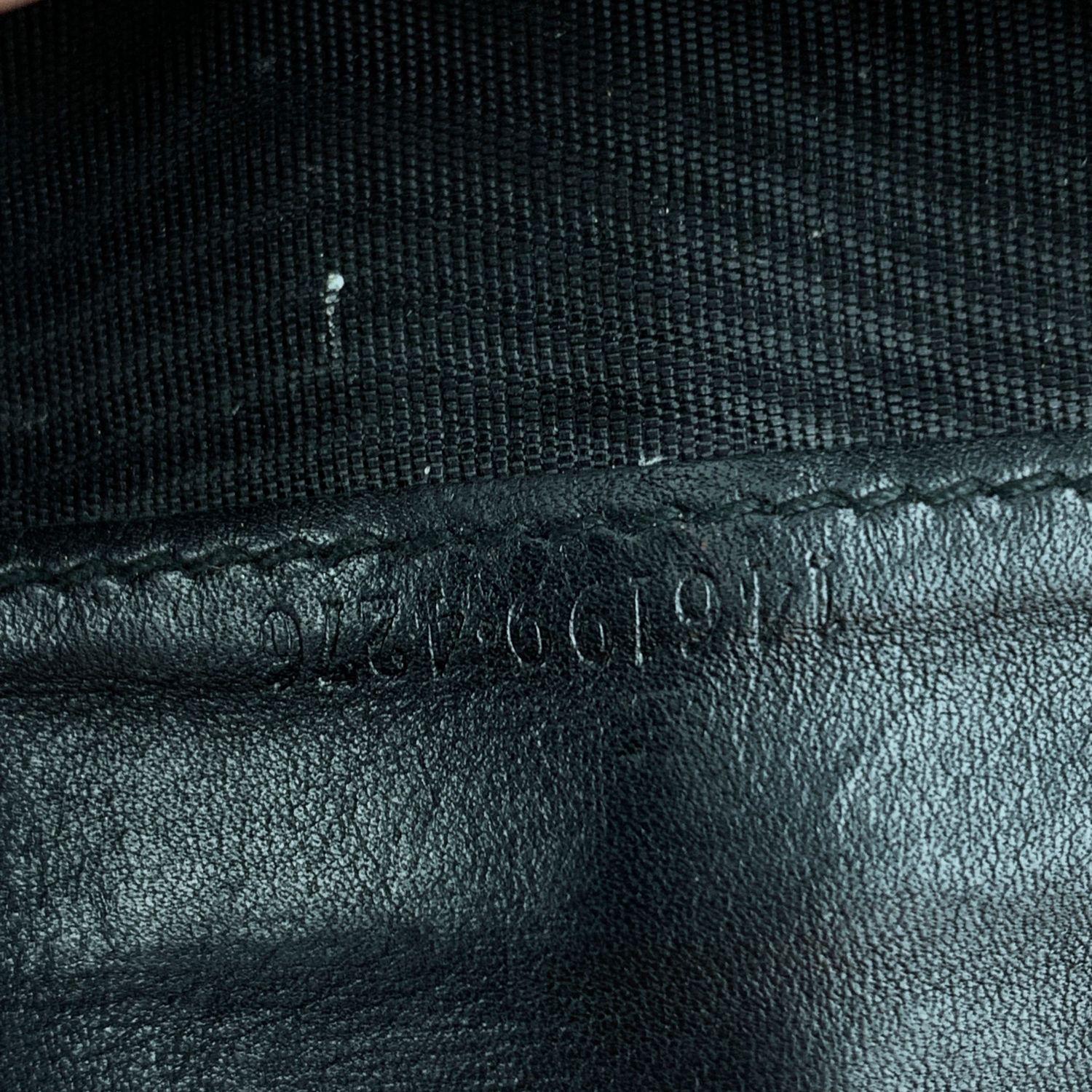 Gucci Black Monogram Canvas Leather Punch Continental Wallet Purse 3