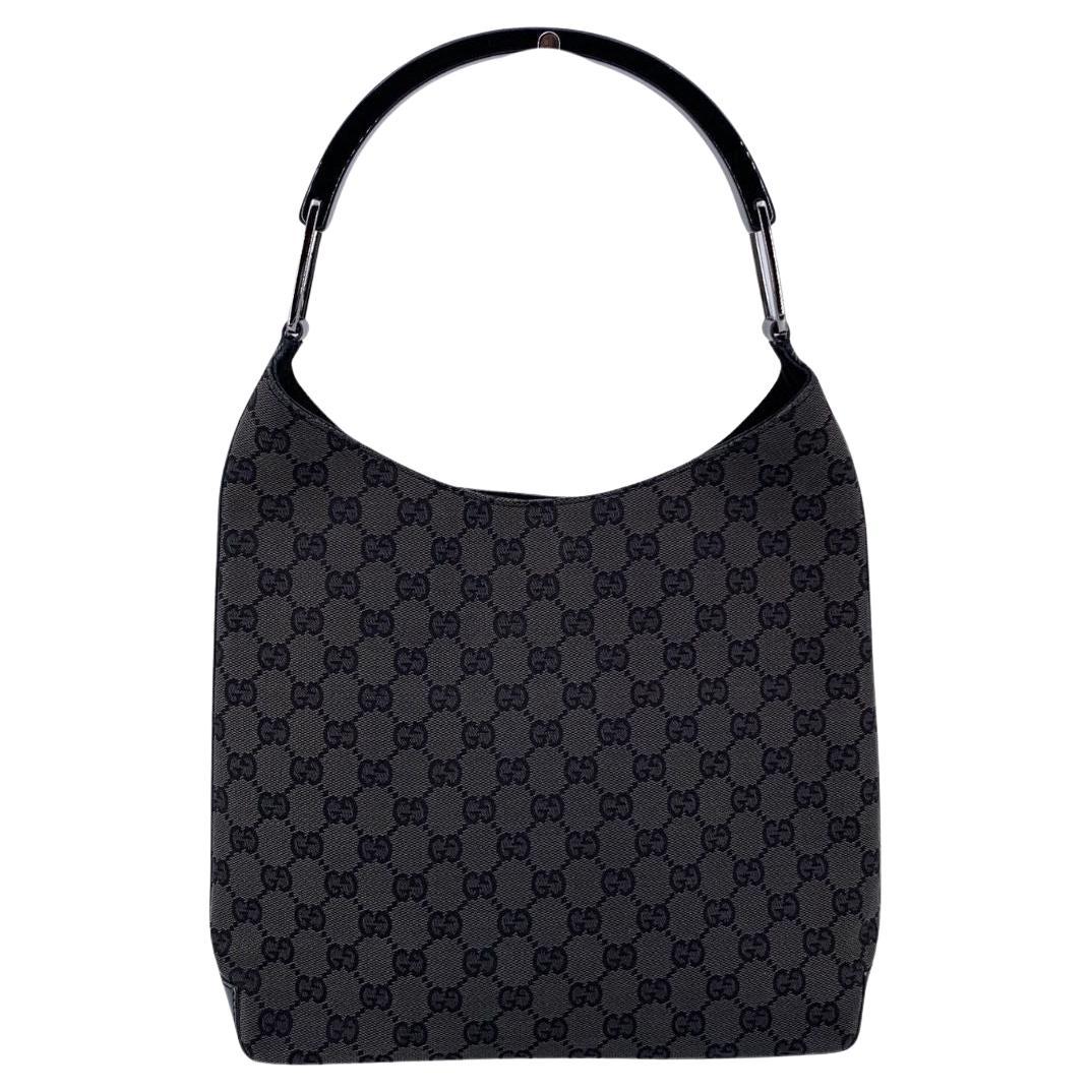 Gucci Black Monogram Canvas Lucite Hobo Bag Shoulder Bag For Sale
