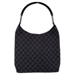 Gucci Black Monogram Canvas Lucite Hobo Bag Shoulder Bag